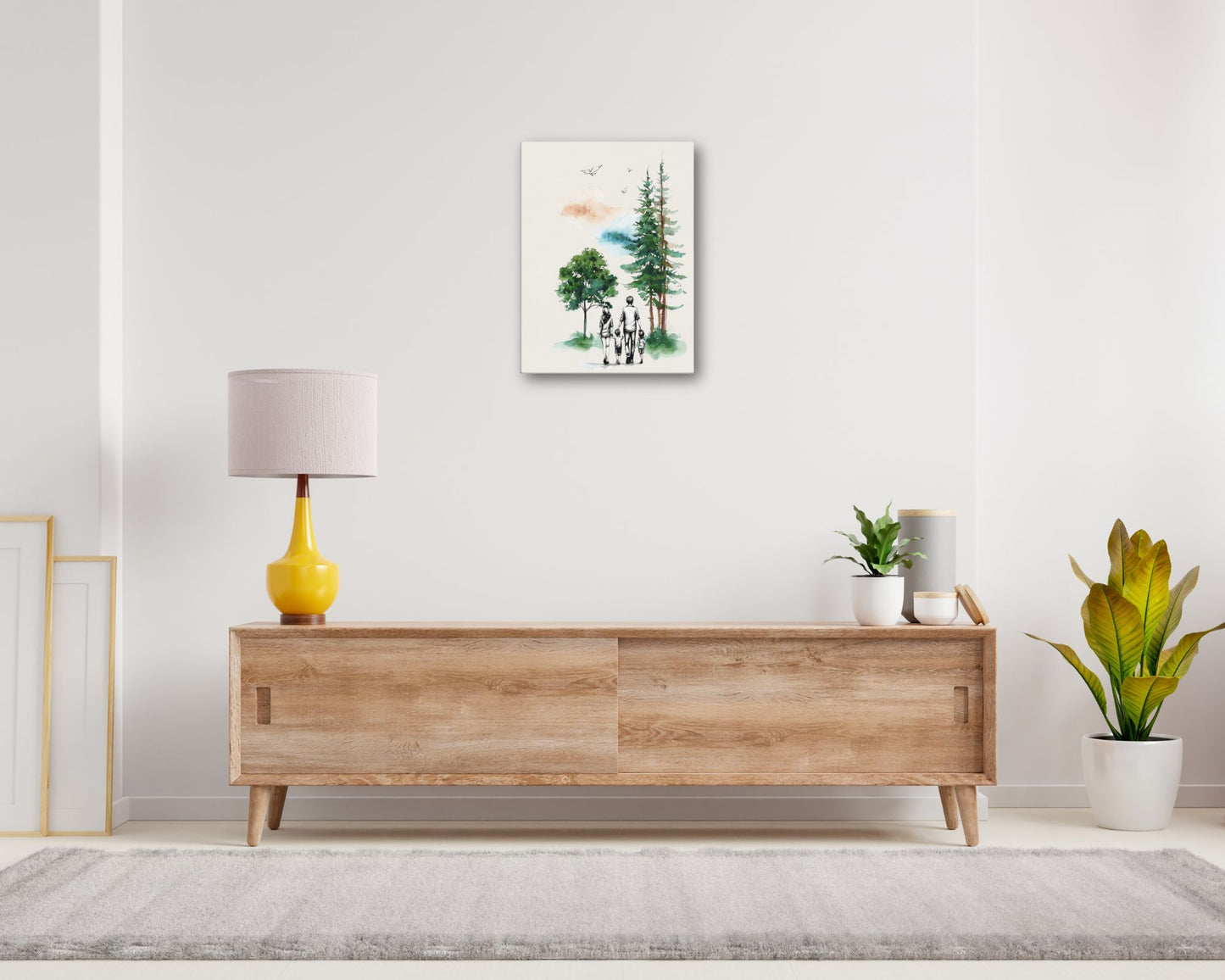 Personalised Family Portrait Watercolour Canvas - Custom Family Art Print