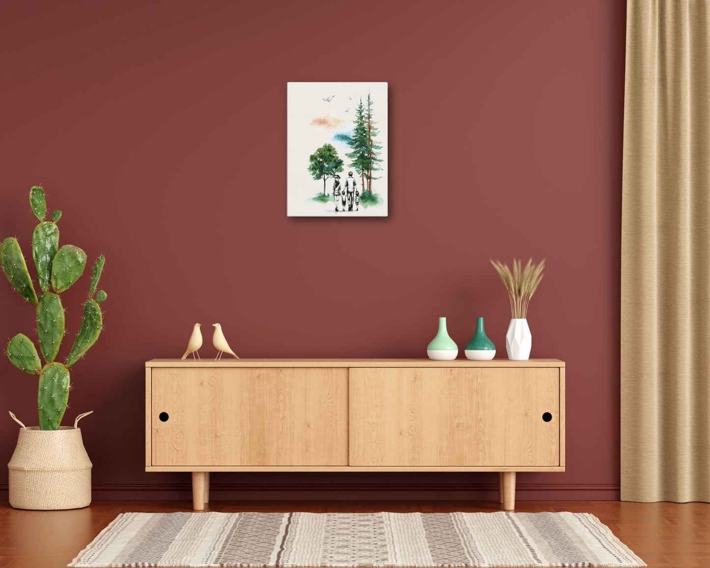 Personalised Family Portrait Watercolour Canvas - Custom Family Art Print