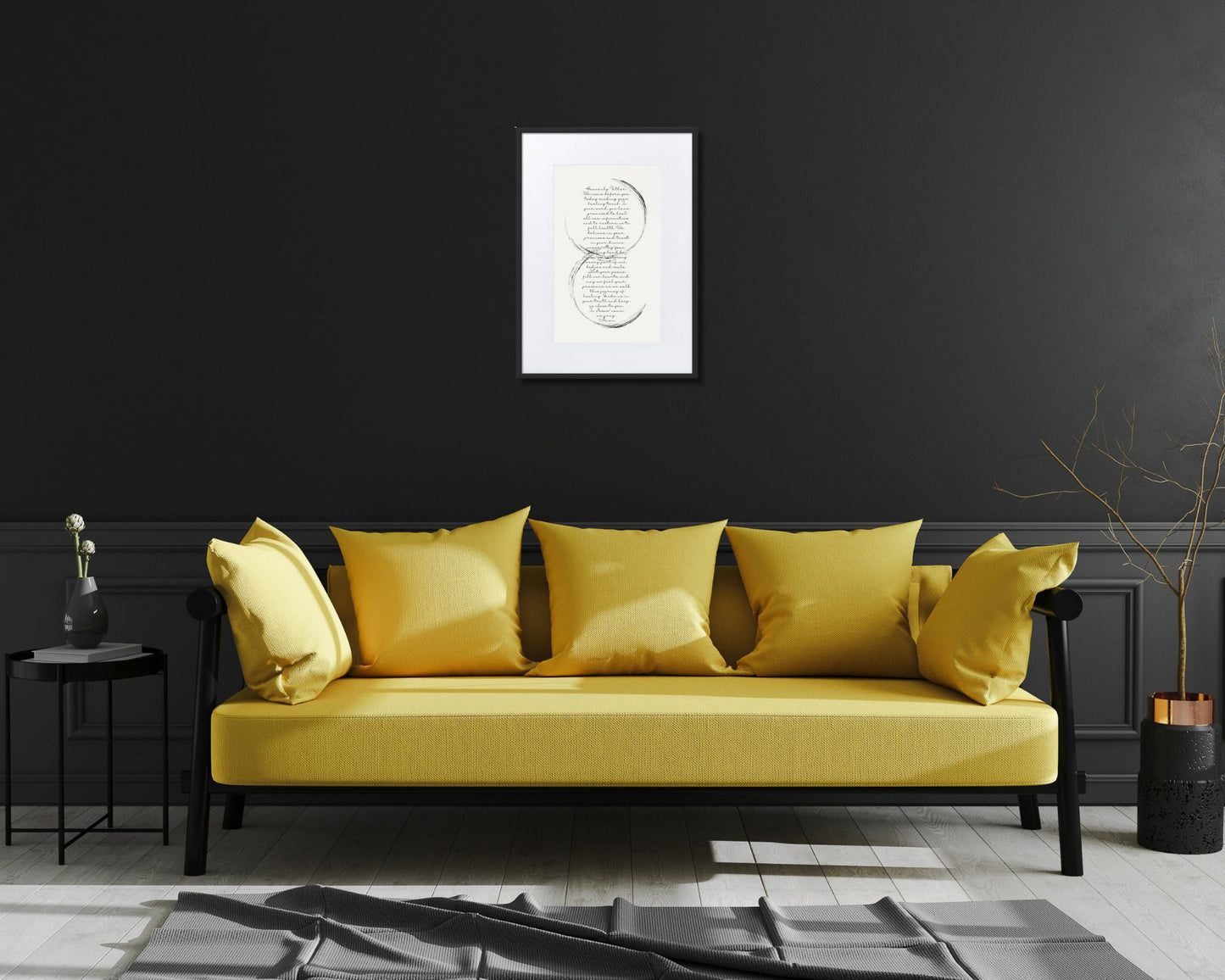 "Healing Words" Framed Art Print / Modern Wall Decor/ Peace & Self-Acceptance Wall Art