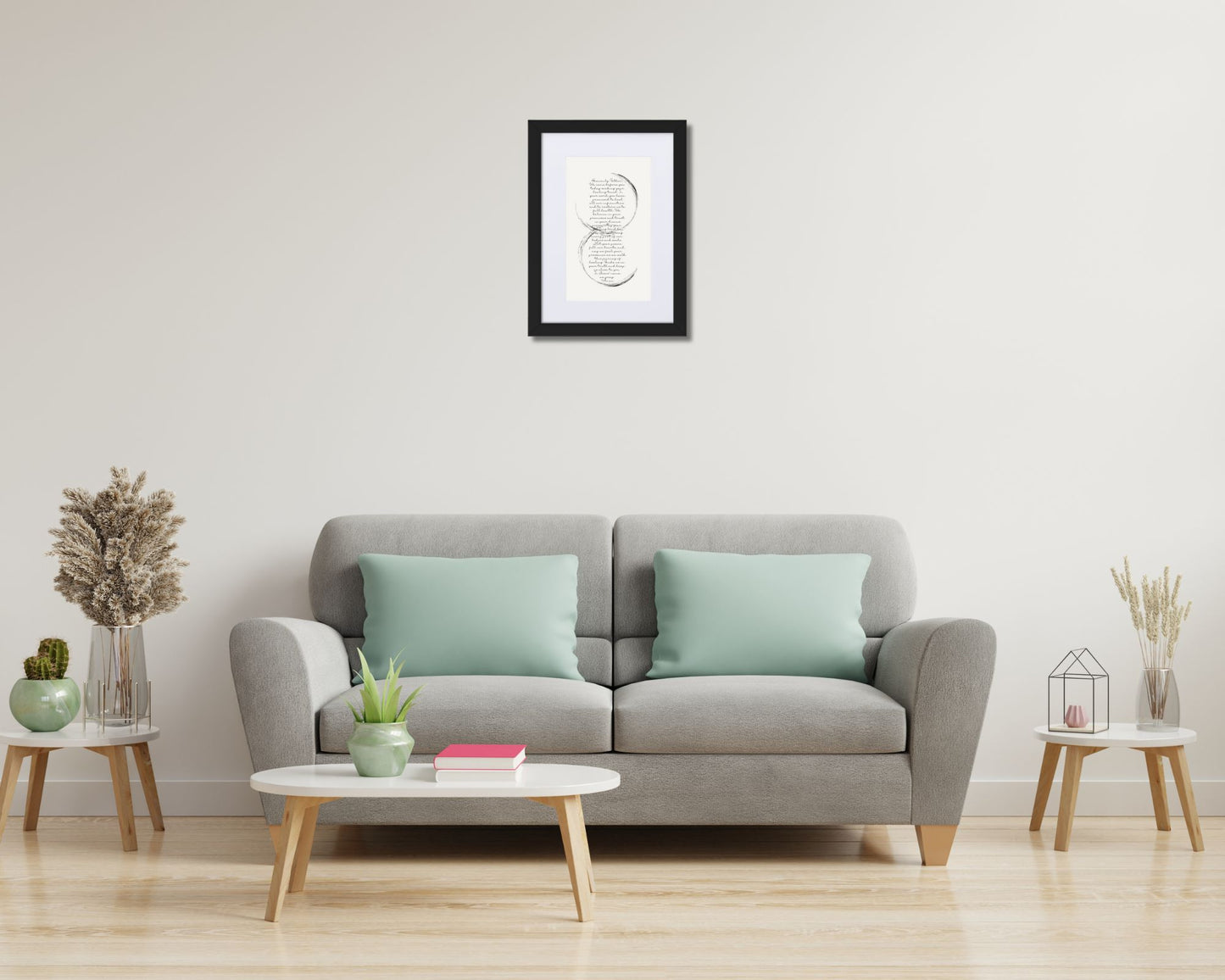 "Healing Words" Framed Art Print / Modern Wall Decor/ Peace & Self-Acceptance Wall Art