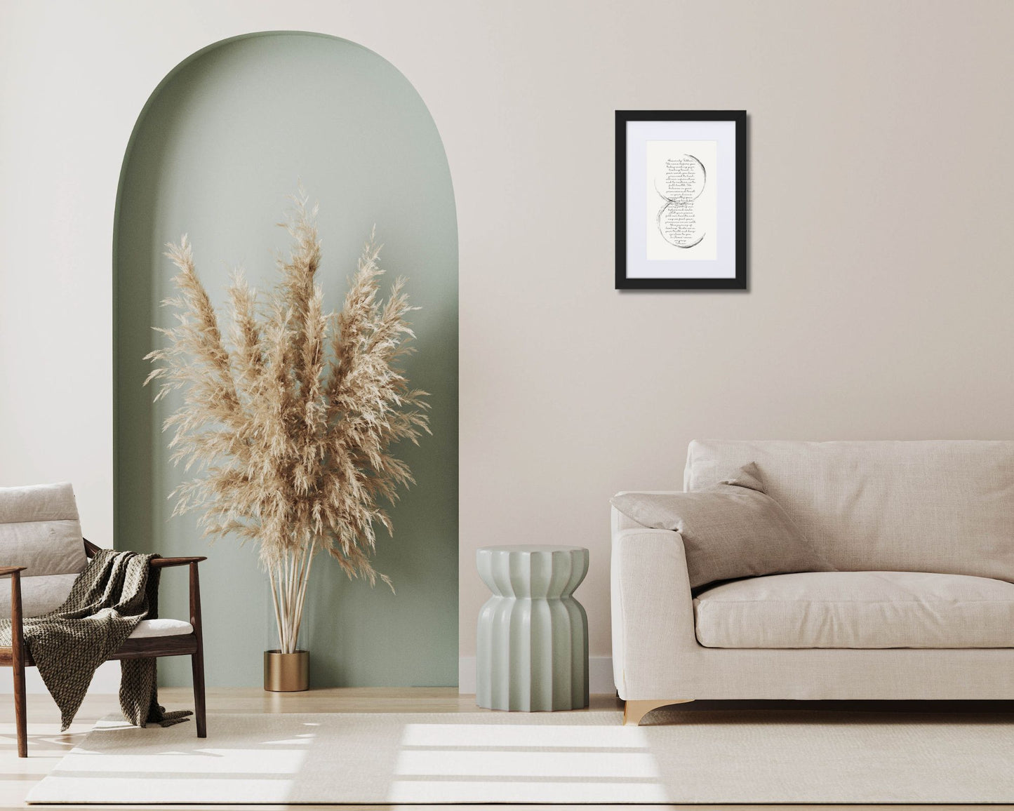 "Healing Words" Framed Art Print / Modern Wall Decor/ Peace & Self-Acceptance Wall Art