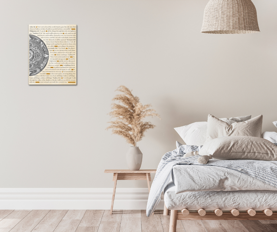 Canvas art featuring inspirational Bible verses with famous quotes in elegant typography, perfect for religious wall decor and spiritual inspiration