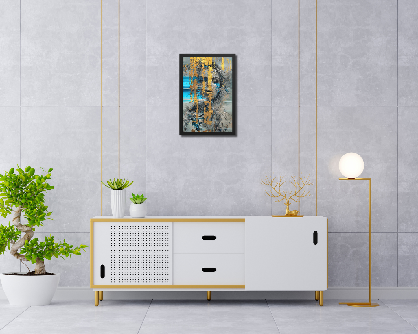 "Survived" Abstract Framed Art Print Reflecting Emotional Resilience | Modern Framed Wall Decor