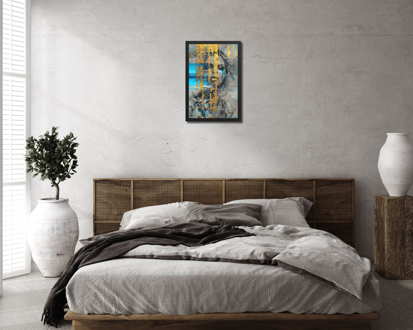 "Survived" Abstract Framed Art Print Reflecting Emotional Resilience | Modern Framed Wall Decor