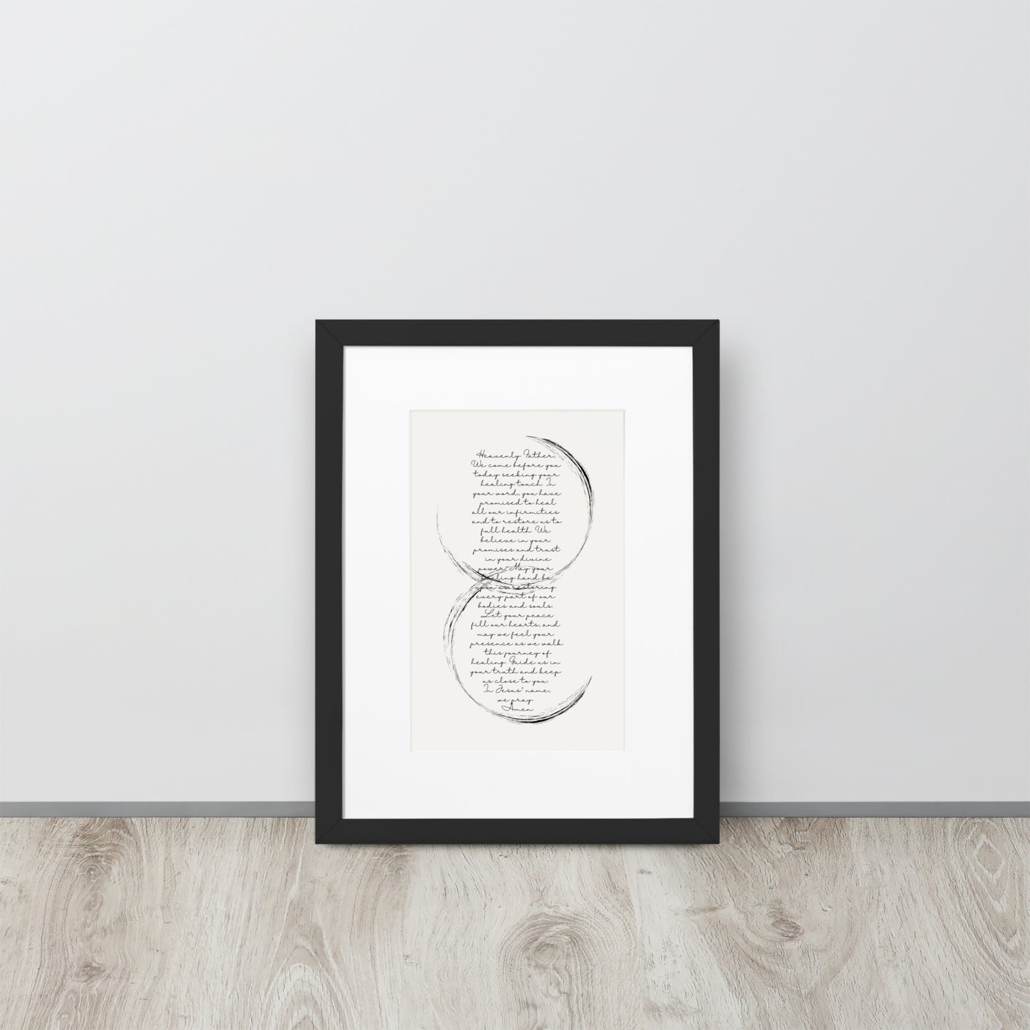 "Healing Words" Framed Art Print / Modern Wall Decor/ Peace & Self-Acceptance Wall Art