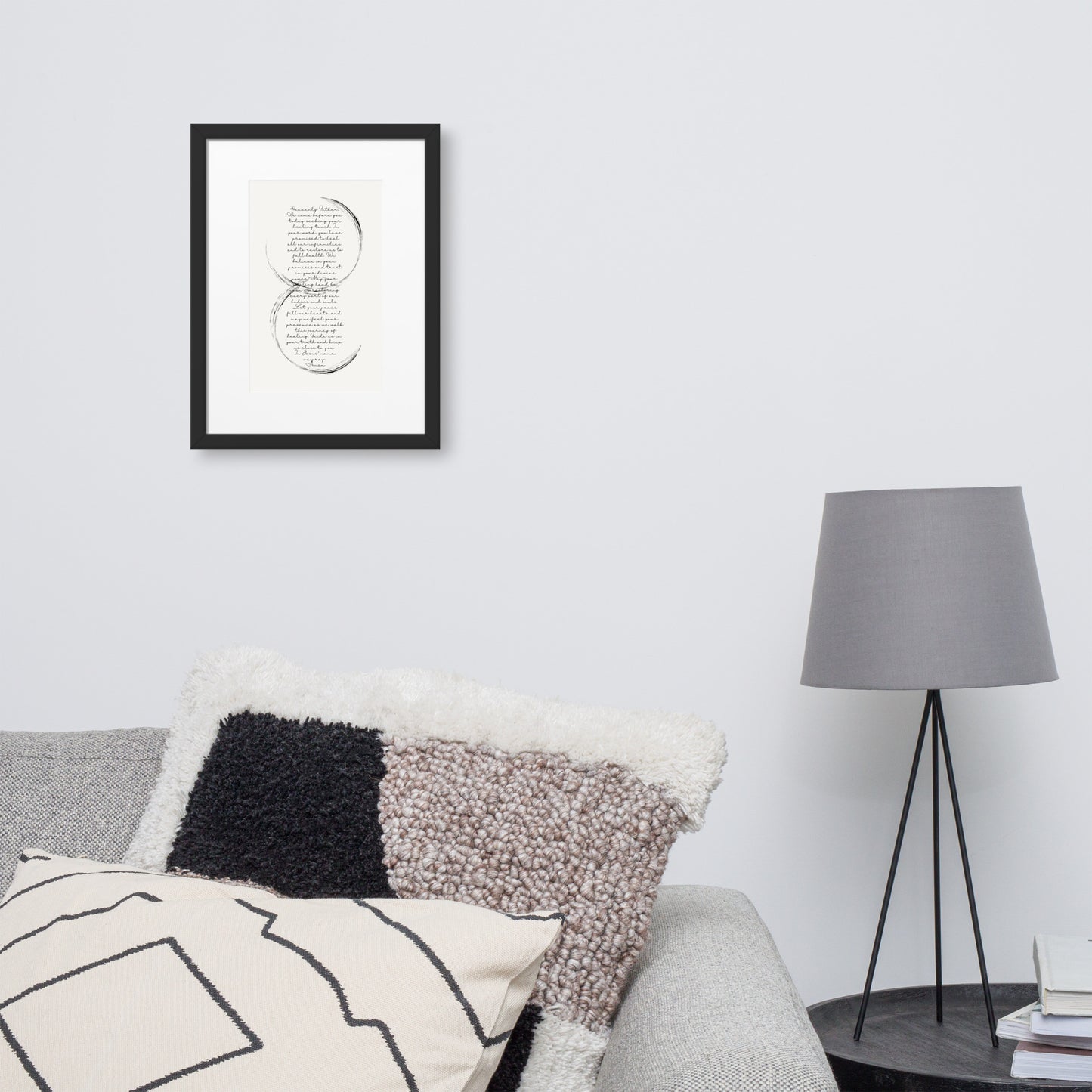 "Healing Words" Framed Art Print / Modern Wall Decor/ Peace & Self-Acceptance Wall Art