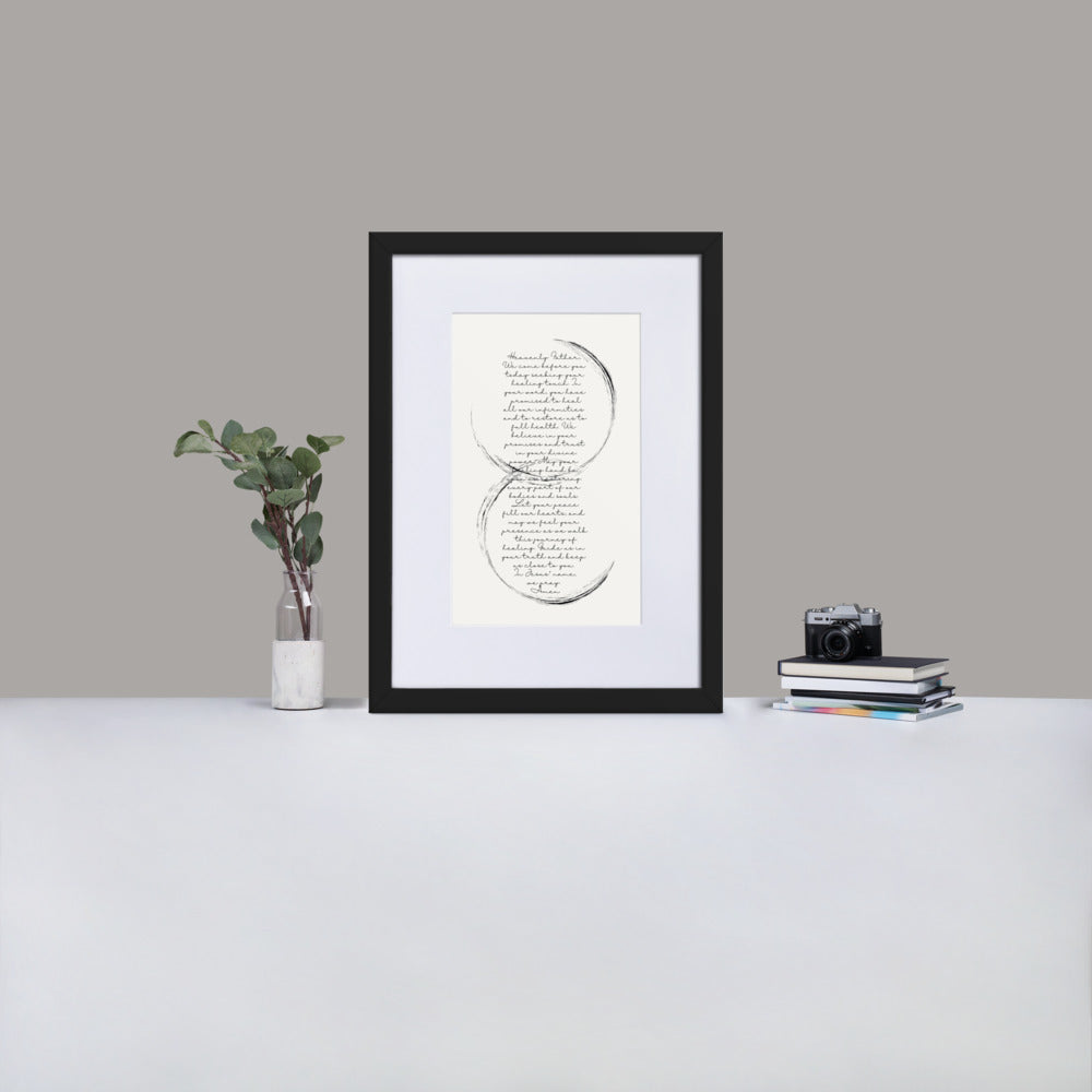 "Healing Words" Framed Art Print / Modern Wall Decor/ Peace & Self-Acceptance Wall Art