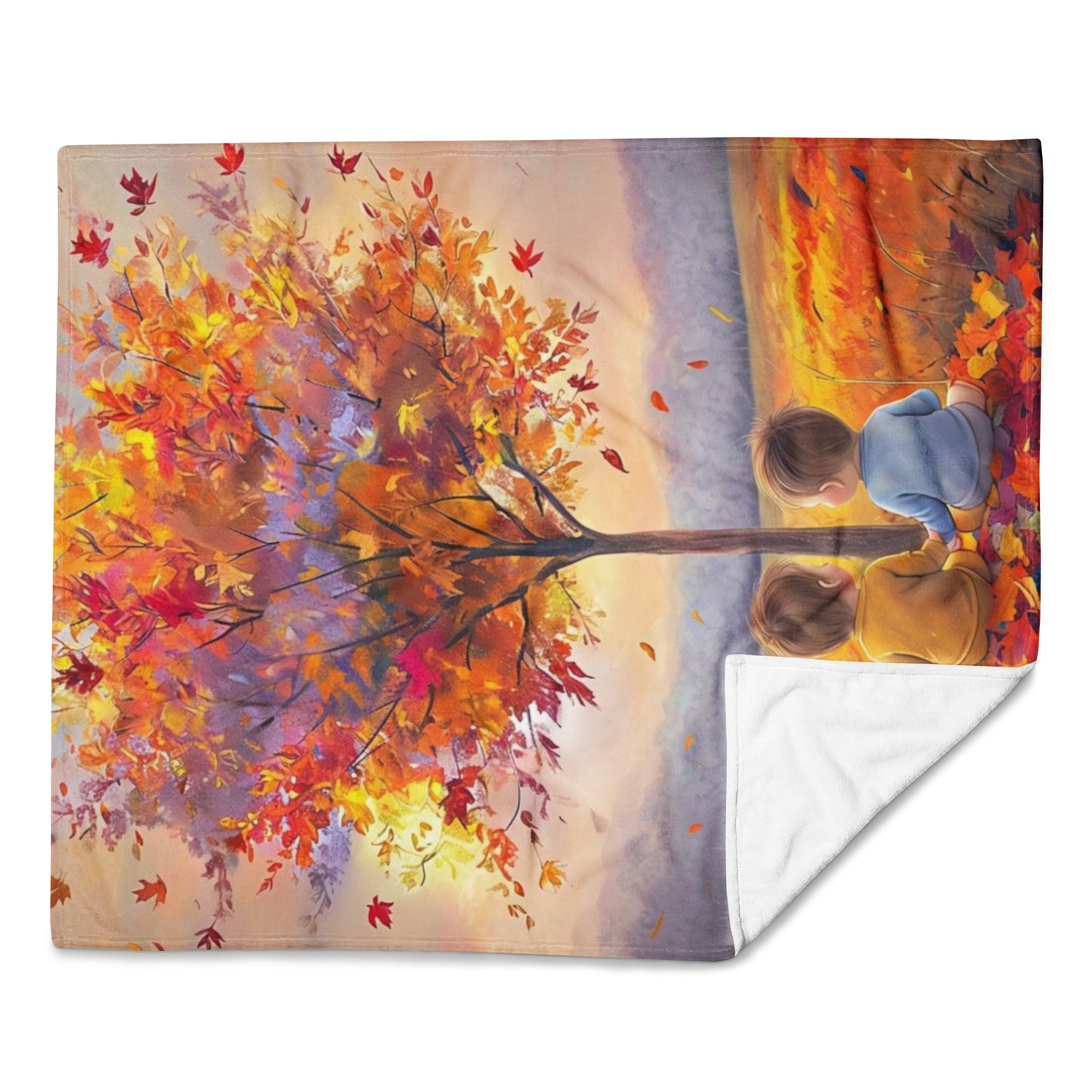 Autumn Reflections Throw Blanket | Whimsical Creations Watercolor Tree Wall Decor for Twin Mom | 50x60 Inches