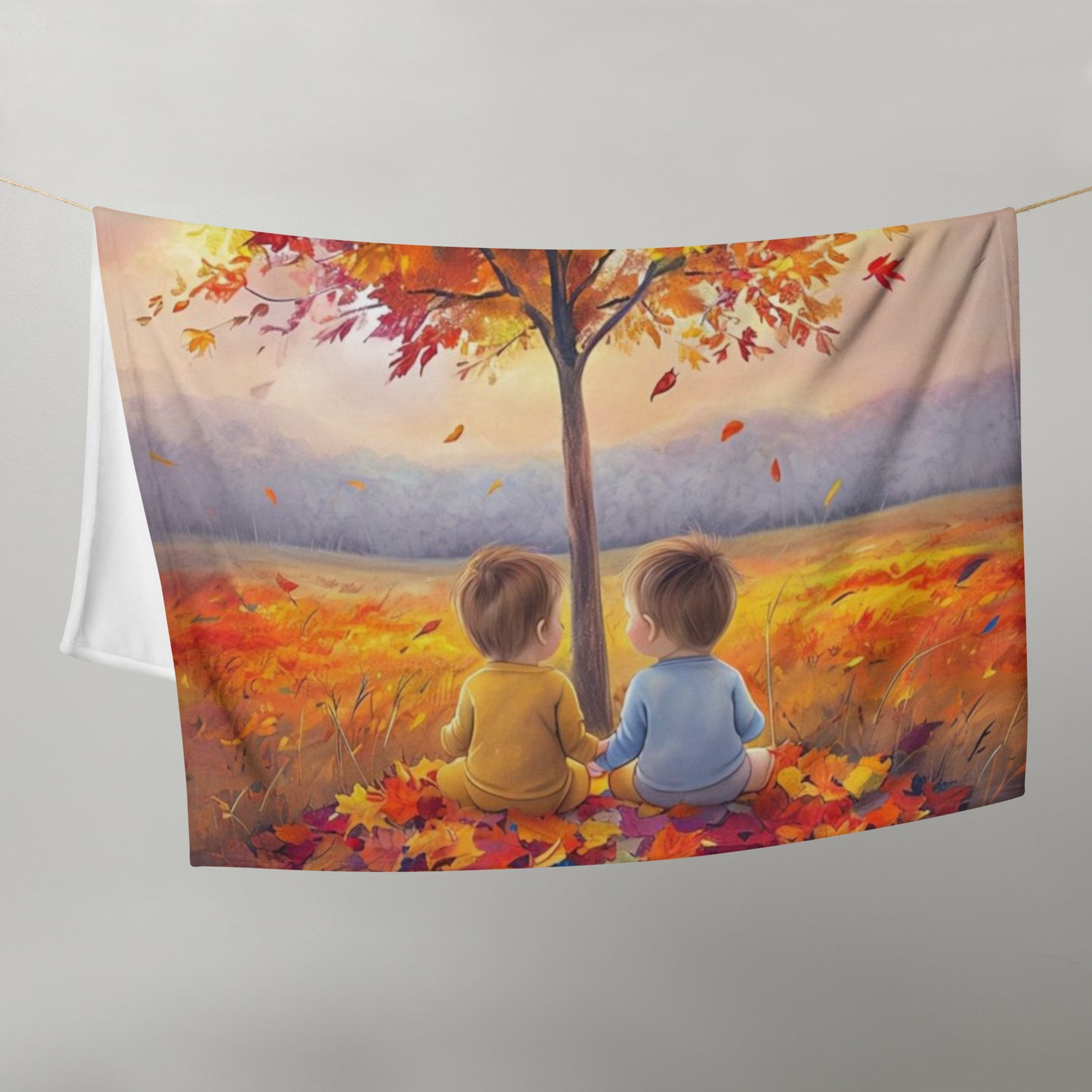 Autumn Reflections Throw Blanket | Whimsical Creations Watercolor Tree Wall Decor for Twin Mom | 50x60 Inches