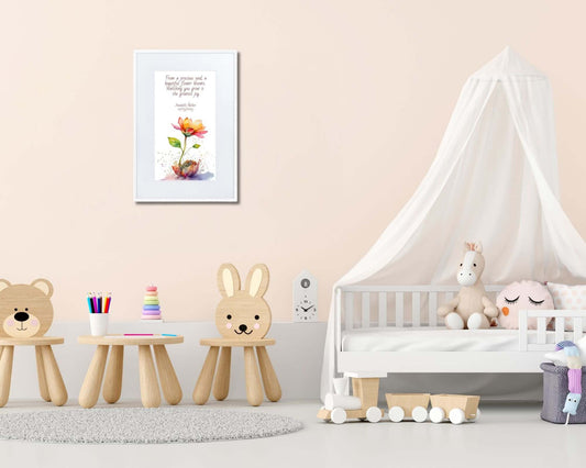Personalised "{{product-type}}" with a flower design and the poem "{{title}}" for new parents.
