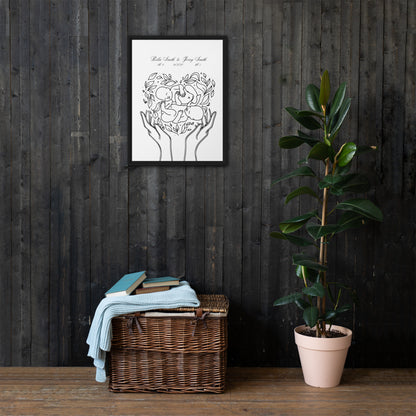 Personalized twins canvas art featuring custom line art design with names and birth details, perfect for celebrating twins and enhancing nursery decor.