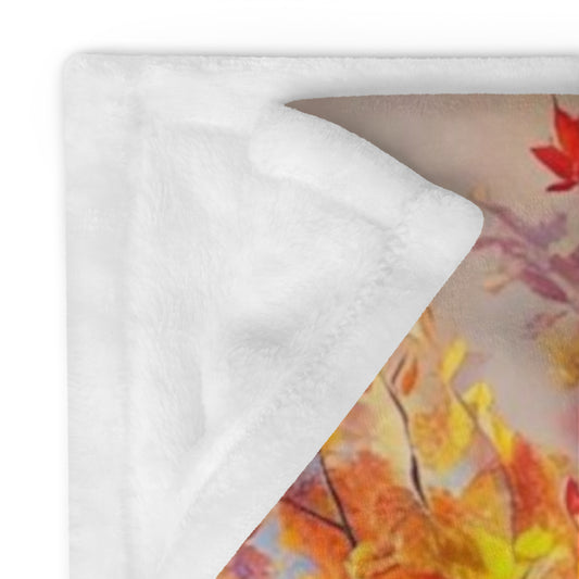 Autumn Reflections Throw Blanket | Whimsical Creations Watercolor Tree Wall Decor for Twin Mom | 50x60 Inches